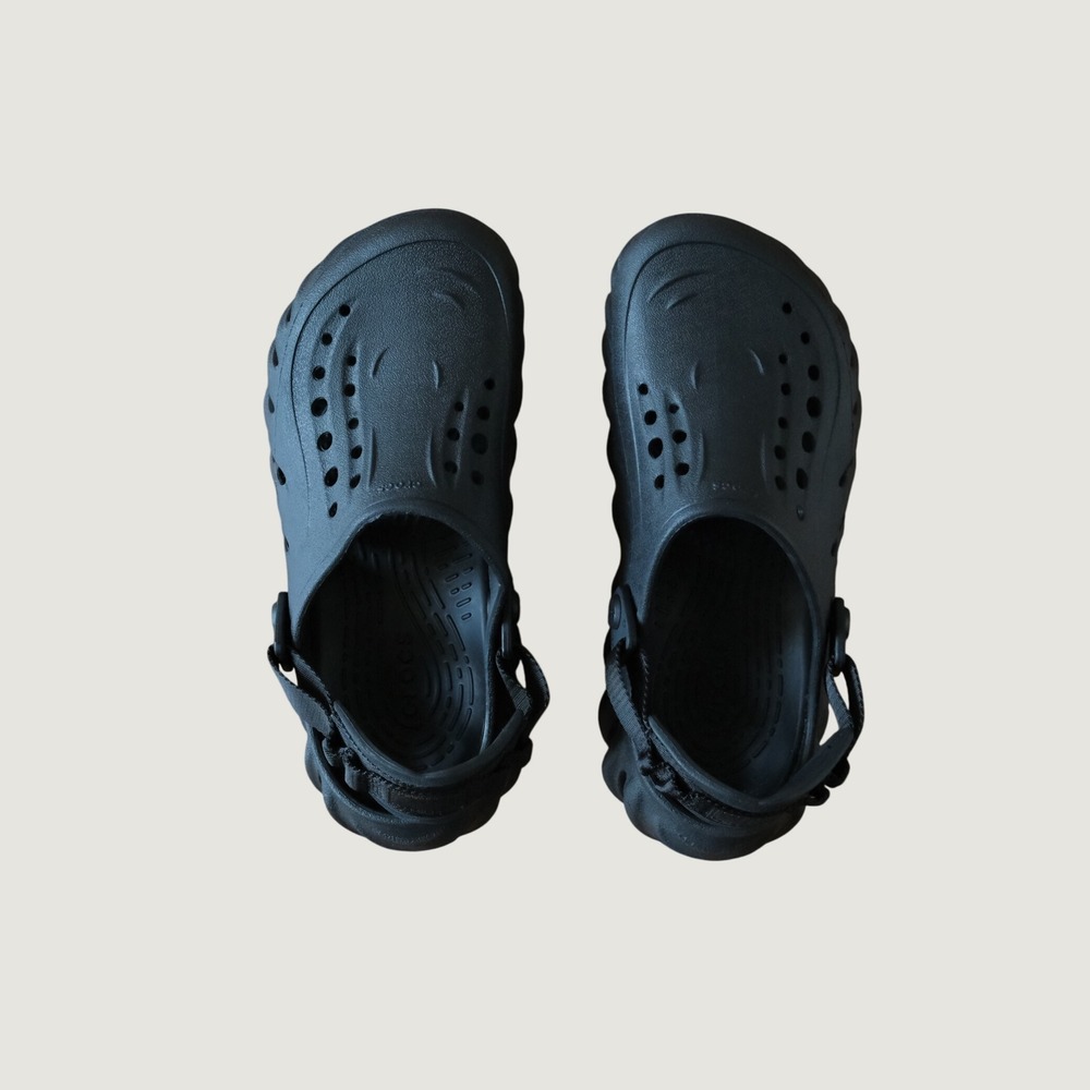 Crocs Echo Clog Black Sculptural Adjustable Turbo Strap Men 6 Women 8 Streetwear